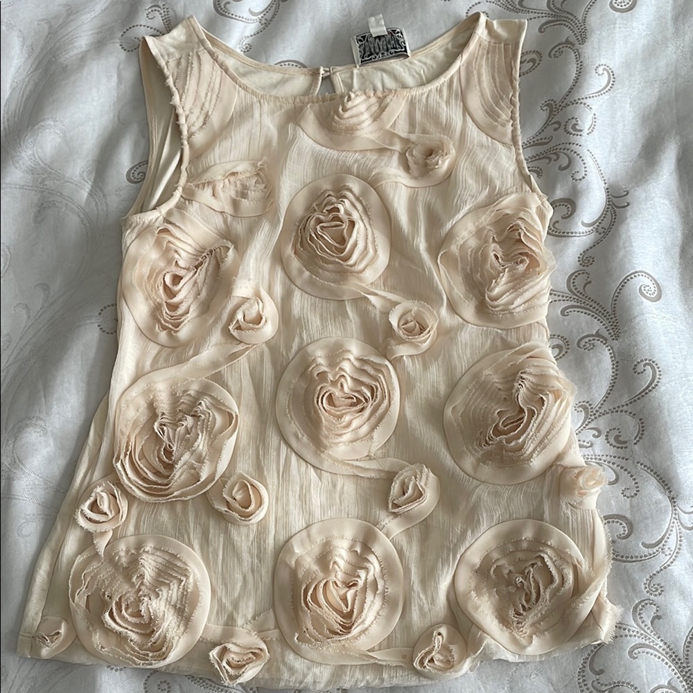 Yoana Baraschi Cream Floral Blouse